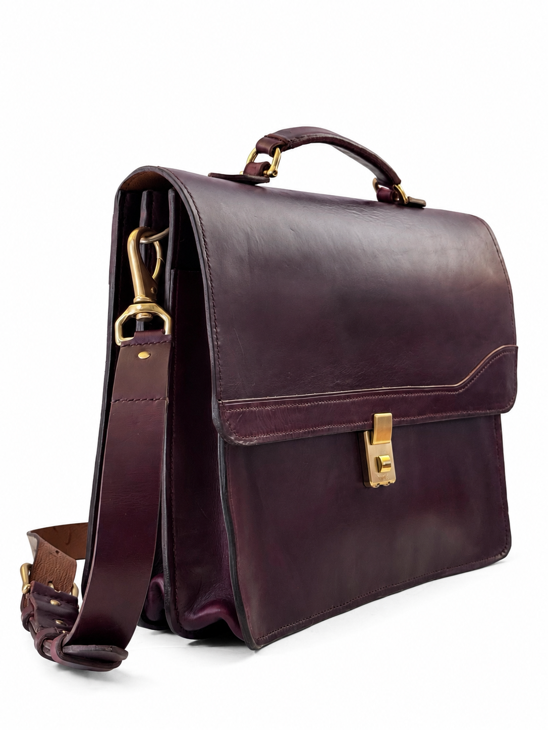 Traveller Trinity Burgundy — Burgundy Horween · three compartments