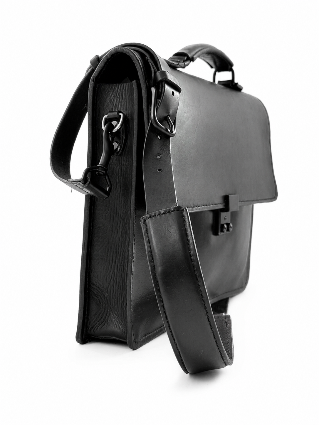 Beren Executive Briefcase — Black Horween · black hardware