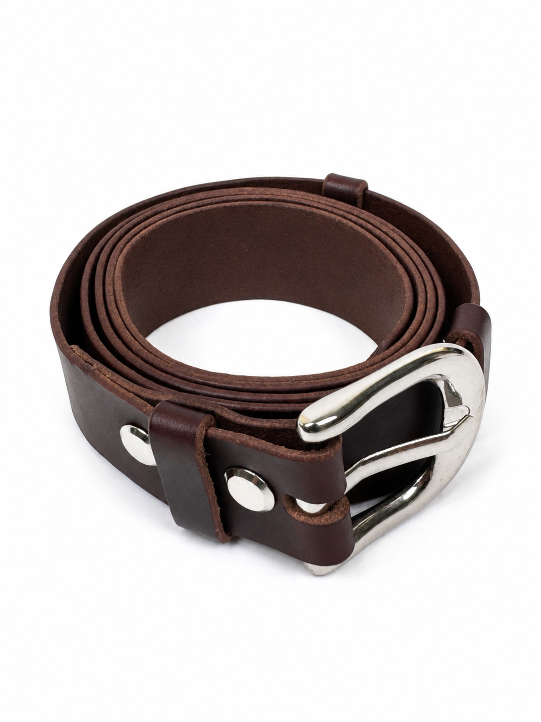 Women's Chestnut Leather Belt — Horween · Hand-stitched