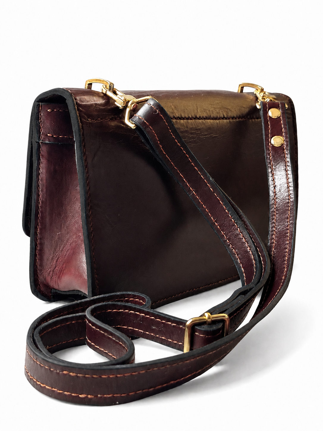 Women’s Crossbody Bag — Geometric Push-Lock Closure