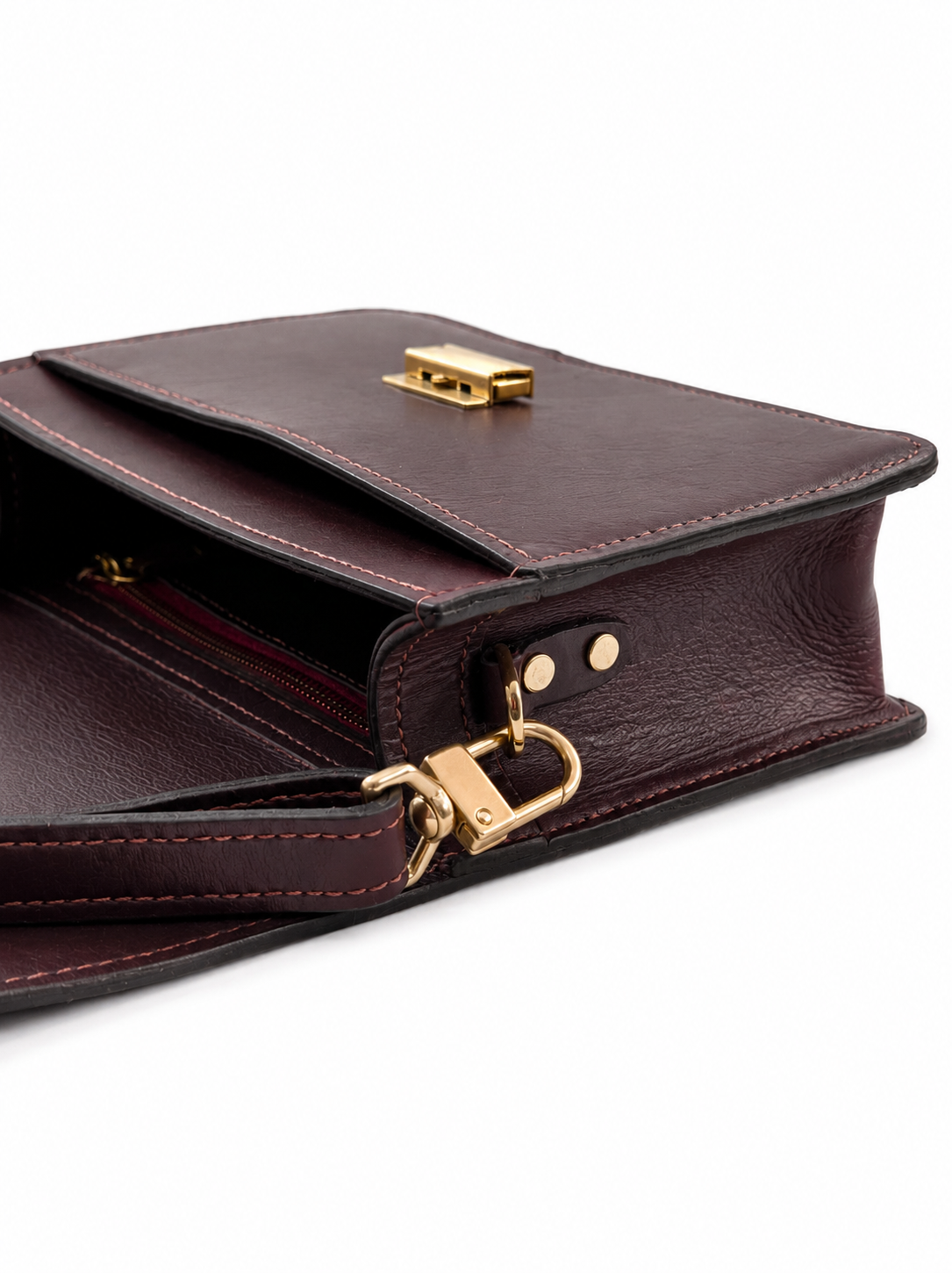 Burgundy Horween Leather Crossbody Bag
