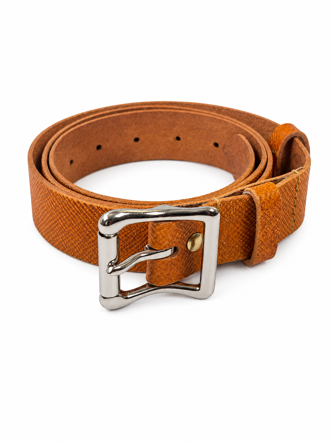 Women's Amber Leather Belt — Yellow · Hand-dyed vegetable-tanned leather