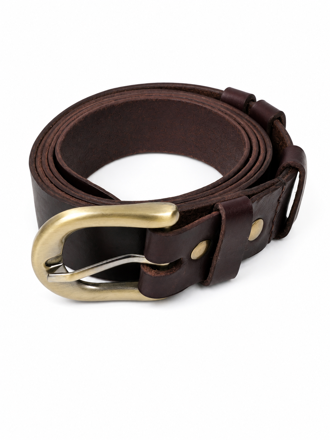 Women's Chestnut Leather Belt — Horween · Hand-stitched