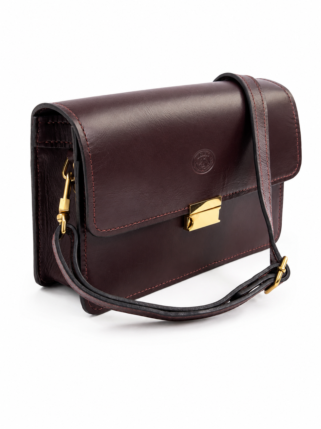 Women’s Crossbody Bag — Rectangular Push-Lock Closure